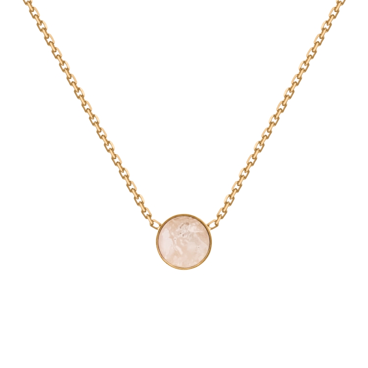 Biały opal z naturalnymi inkluzjami w pozłacanym naszyjniku
