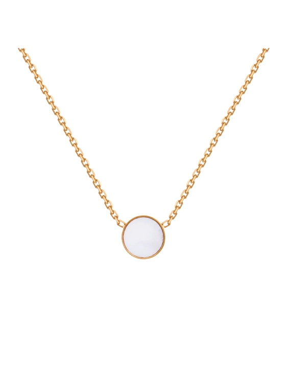 Naszyjnik z białym opalem – pozłacany