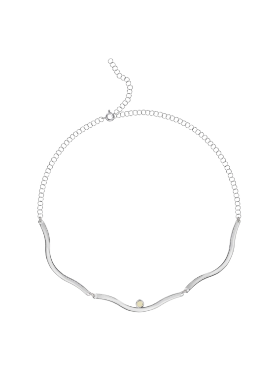 Elegancka srebrna kolia z kamieniem