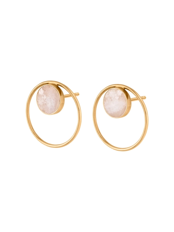 Kolczyki kółeczka z polskim opalem