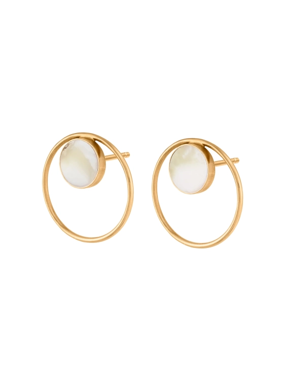 Kolczyki kola złote z opałem - minimalistyczne i eleganckie