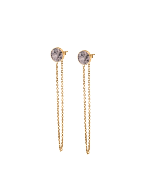 Kolczyki wiszące Kamena z naturalnym kamieniem złote