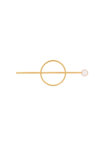 Złota spinka do włosów z opalem naturalnym - delikatny akcent do ślubnej fryzury.