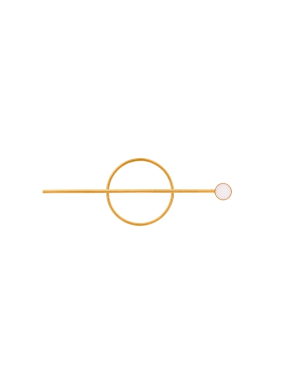 Złota spinka do włosów z opalem naturalnym - delikatny akcent do ślubnej fryzury.